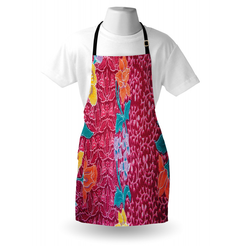 Colorful Blossoms Batik Apron