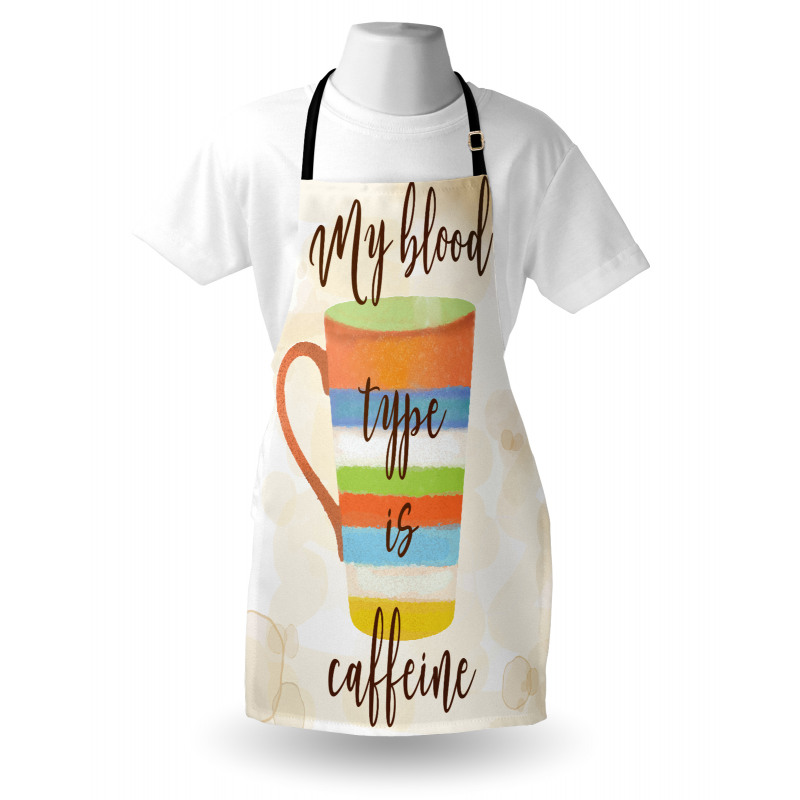 Caffeine Words Retro Mug Apron