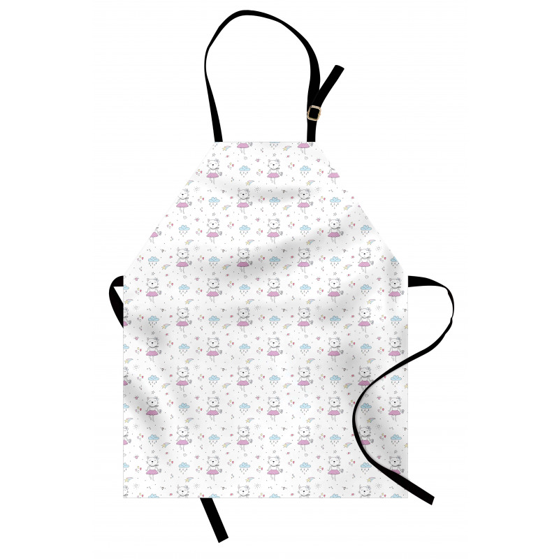 Cartoon Cat Kitten Lady Apron