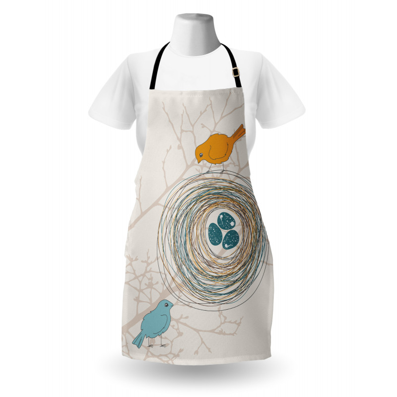 Blue Eggs in Birds Nest Apron