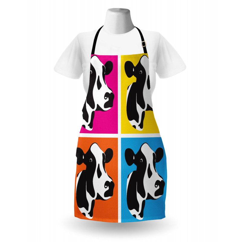 Pop Art Cow Heads Image Apron