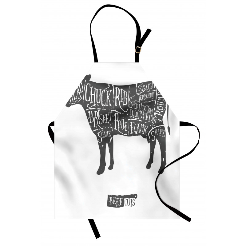 Hand-Drawn Butcher Cuts Apron