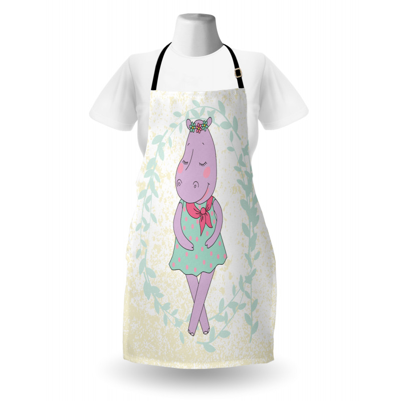 Hippie Girl Animal Floral Apron