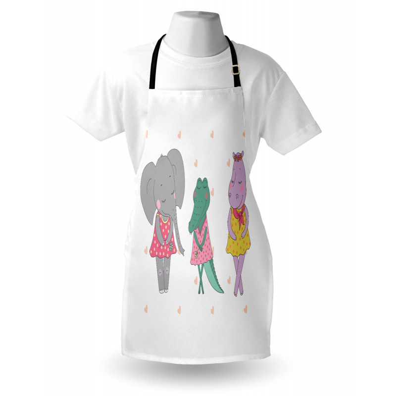 Elephant Girl Polka Dress Apron