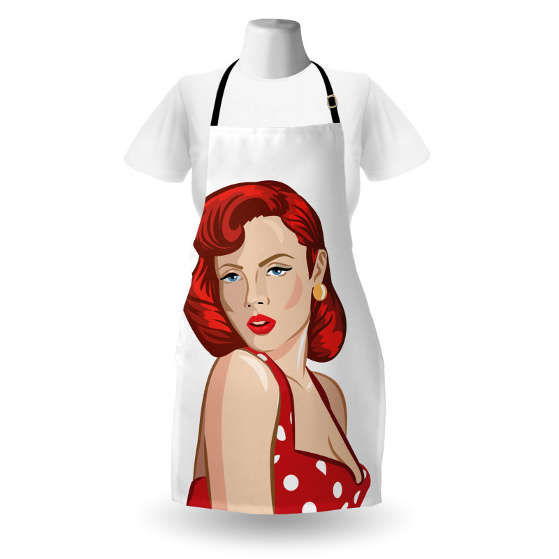 Rolled Hair Ginger Apron