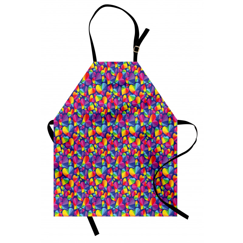 Rainbow Color Tone Heart Apron