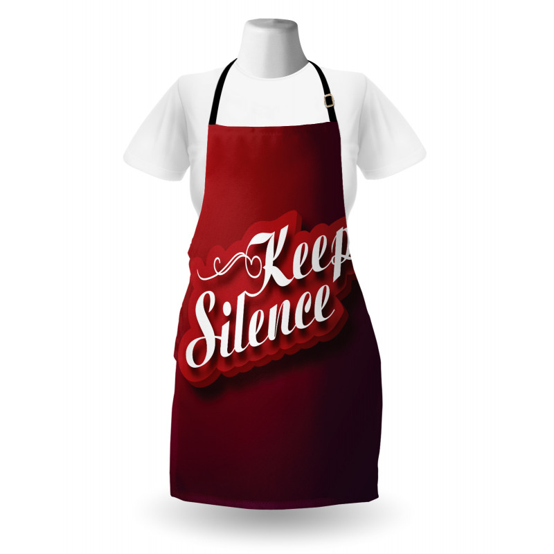 Keep Silence Modern Text Apron