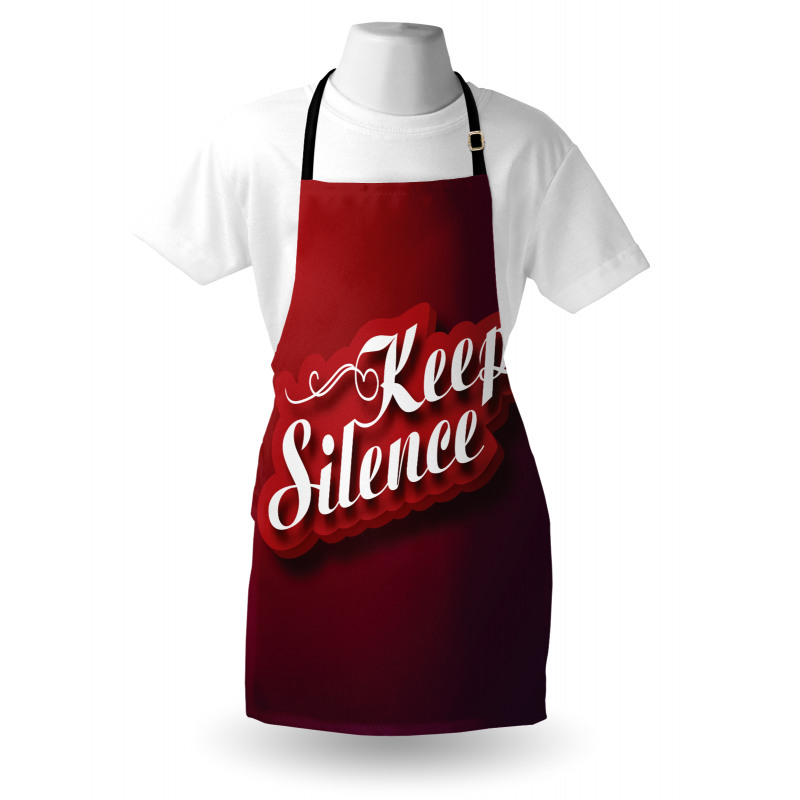 Keep Silence Modern Text Apron