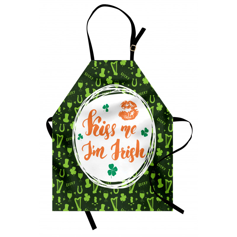 Kiss Me Im Irish Clovers Apron