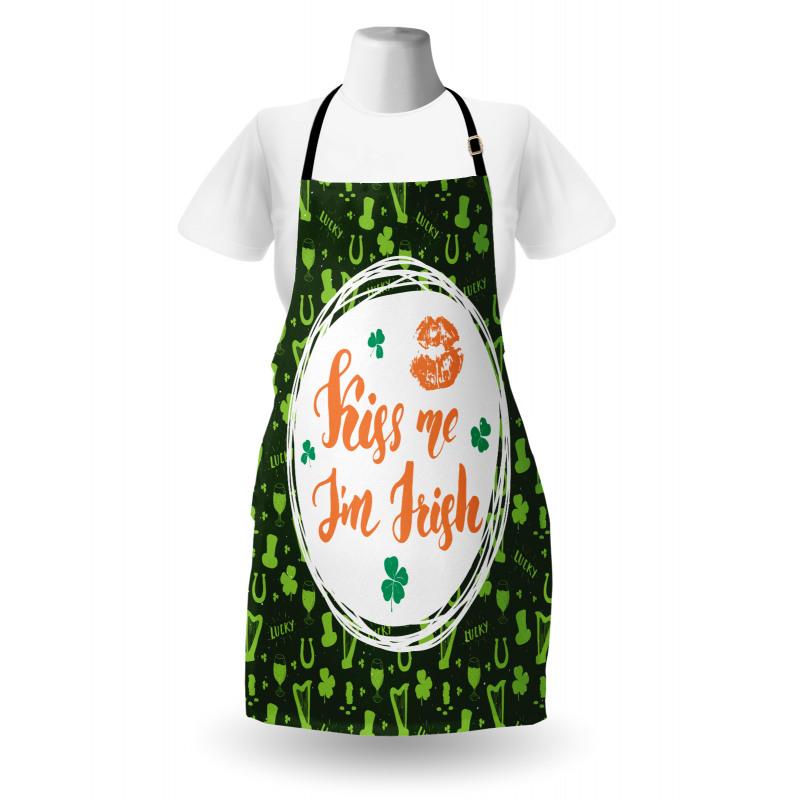 Kiss Me Im Irish Clovers Apron