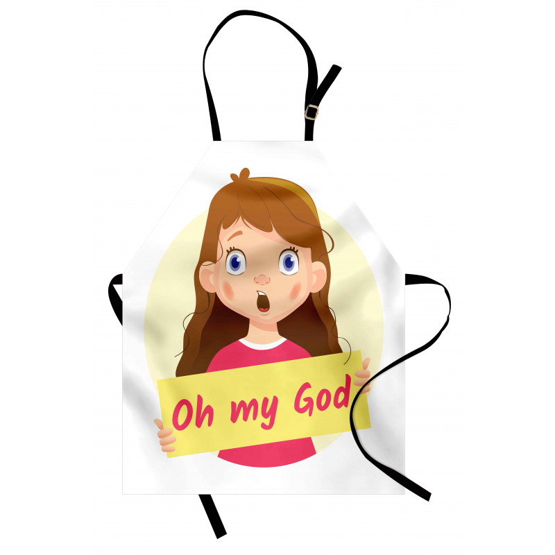 Surprised Cartoon Girl Apron