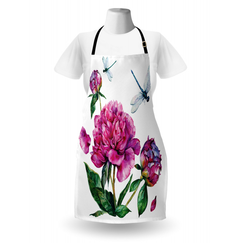 Peonies and Dragonflies Apron