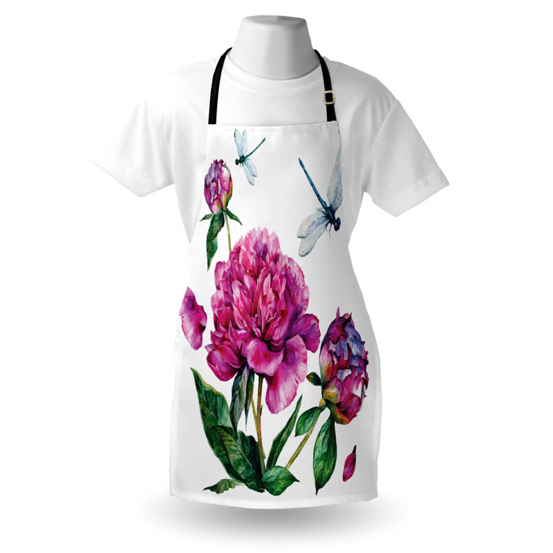 Peonies and Dragonflies Apron