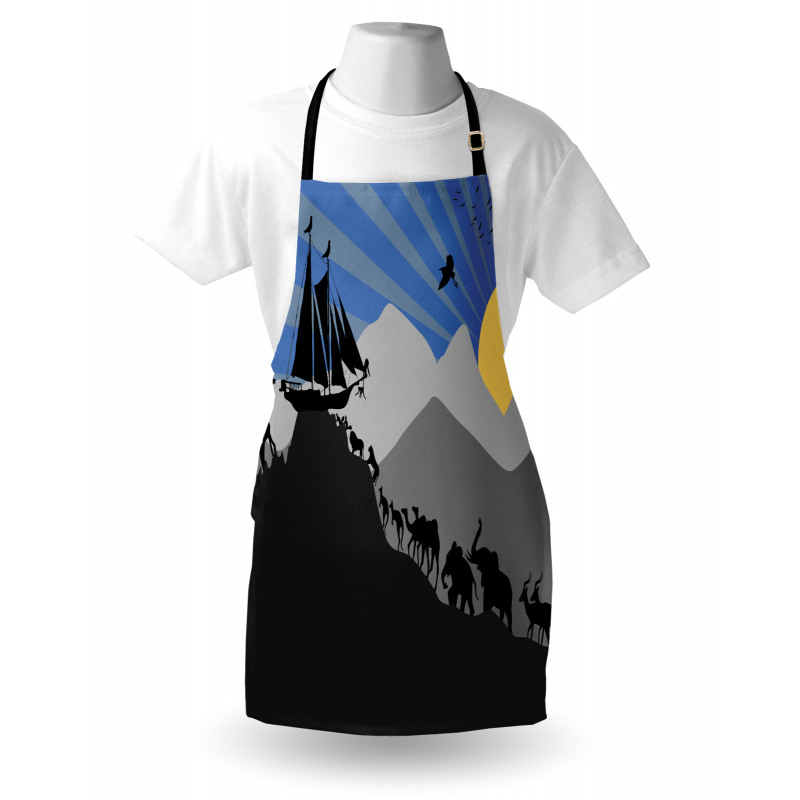 Pair of Creatures Ark Motif Apron