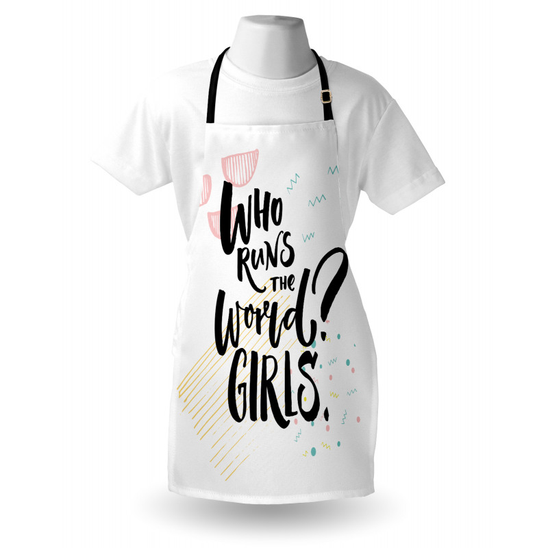 Feminizm Mutfak Önlüğü Dünyayı Kızlar Yönetir Diyen Yazılı Görsel