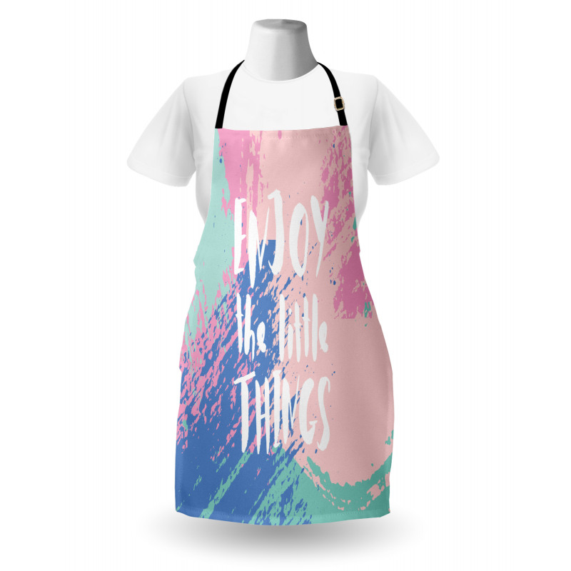 Grunge Color Smear Slogan Apron