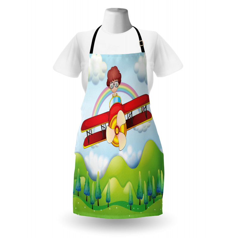 Boy in Sky Sunny Day Apron