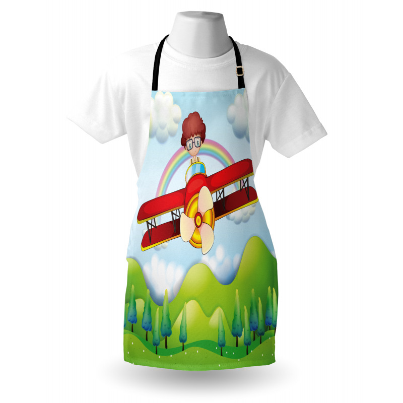 Boy in Sky Sunny Day Apron