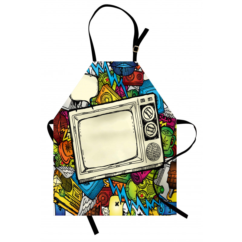 90s Theme Retro Style Apron