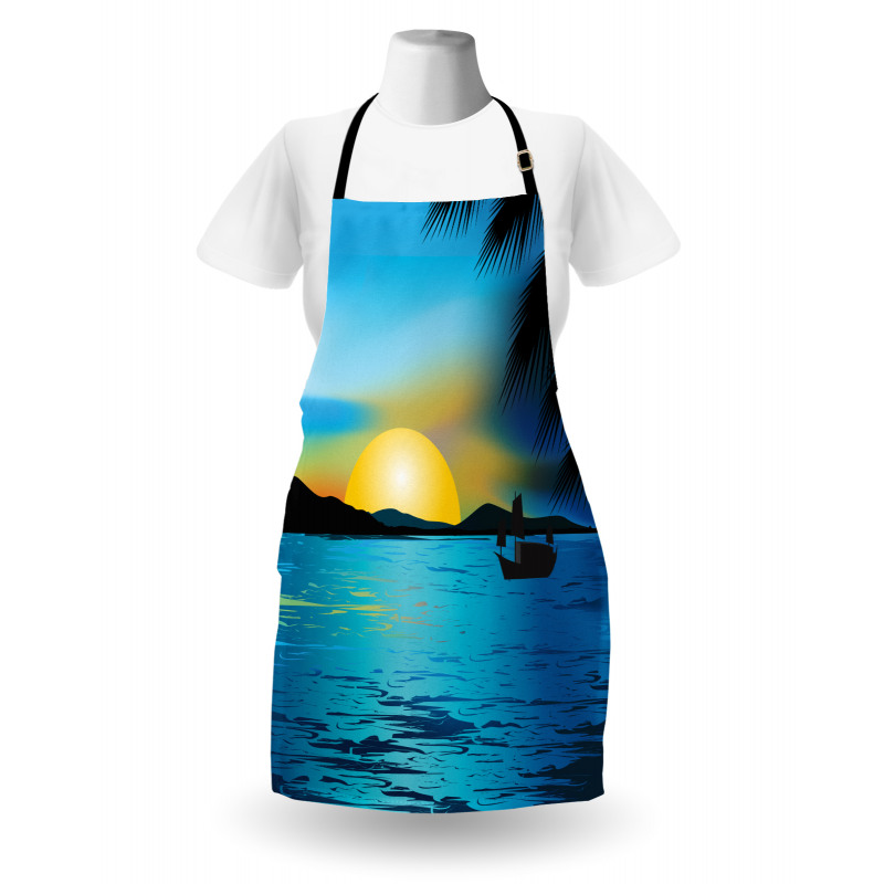 Calm Sunrise Fishing Boat Apron