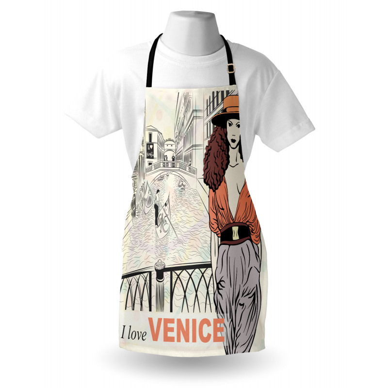 Fashion Girl Canal Italy Apron