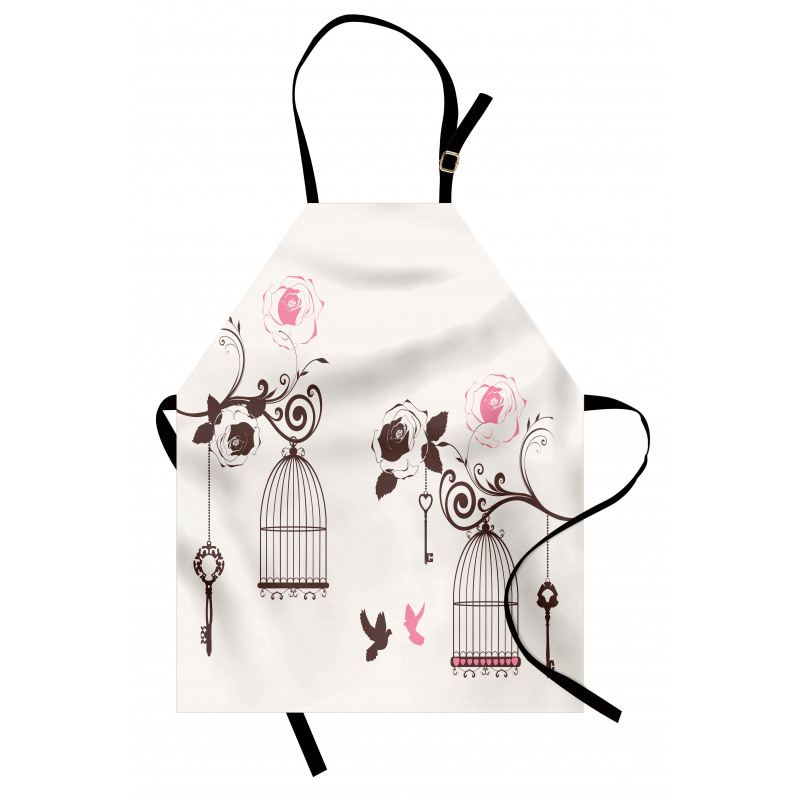 Bird Cages Keys Doves Apron