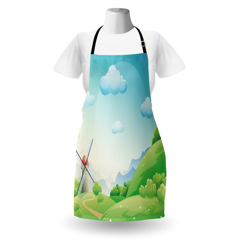 Cartoon Country Landscape Apron