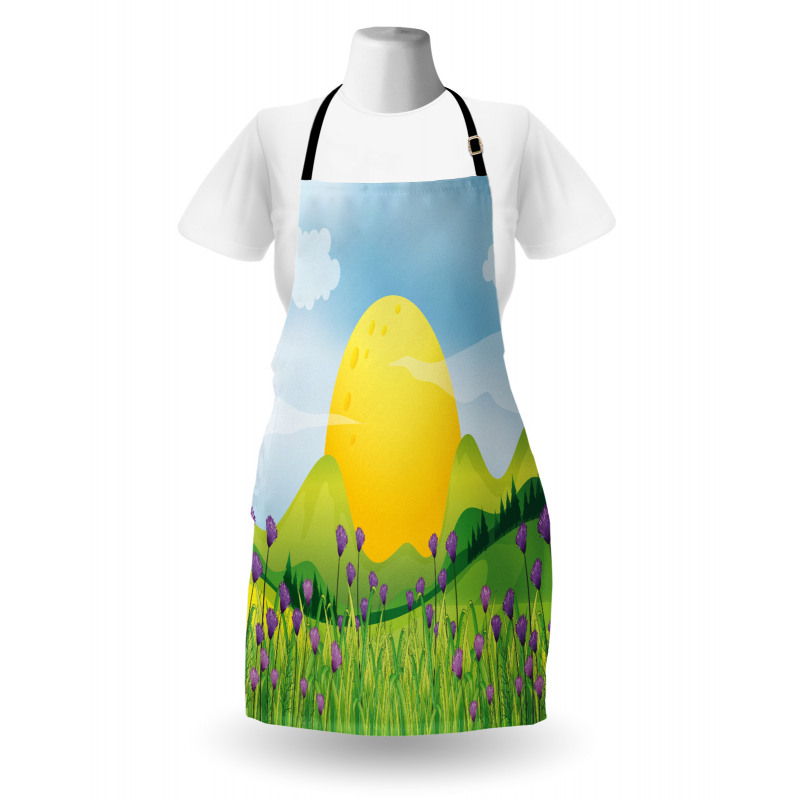 Mountains with Violets Apron