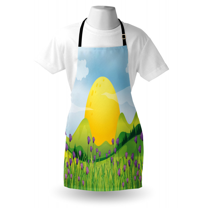 Mountains with Violets Apron