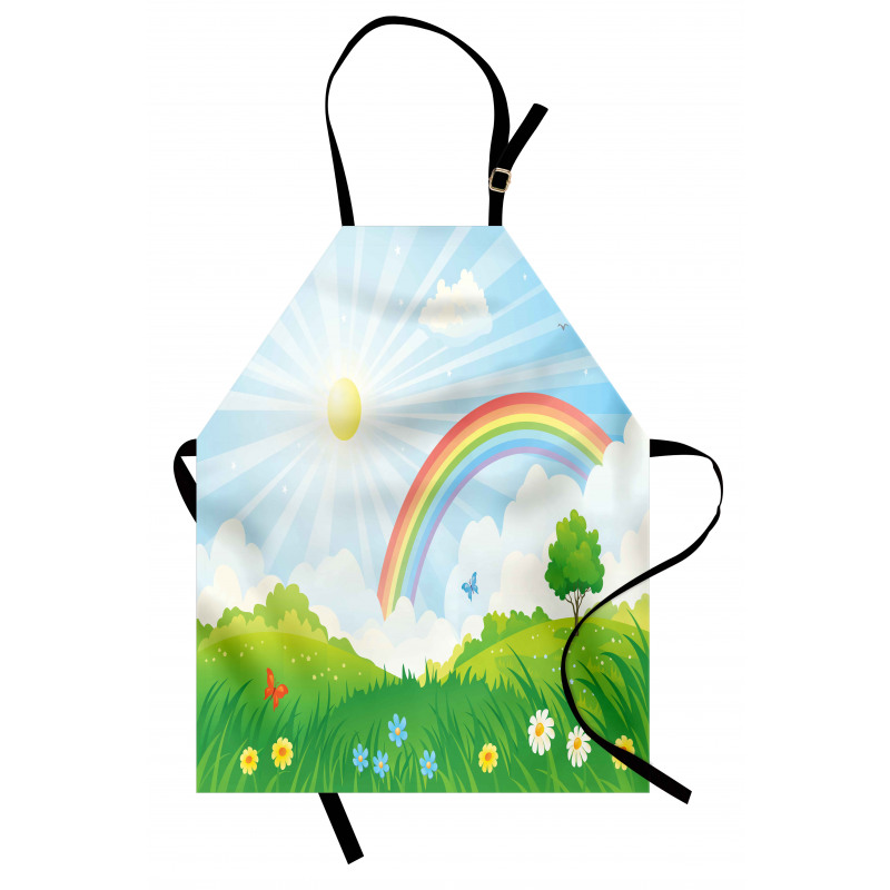 Sun and Rainbow Flowers Apron