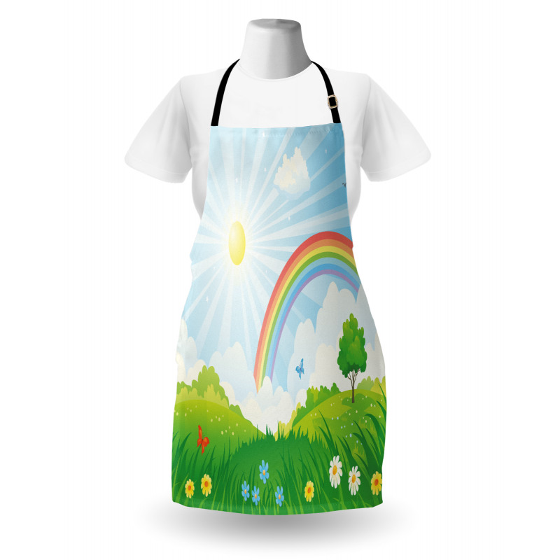 Sun and Rainbow Flowers Apron