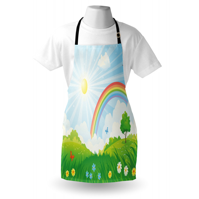 Sun and Rainbow Flowers Apron