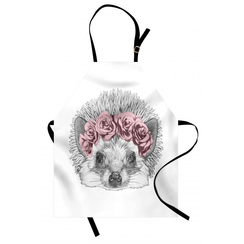 Hand Drawn Romantic Wreath Apron