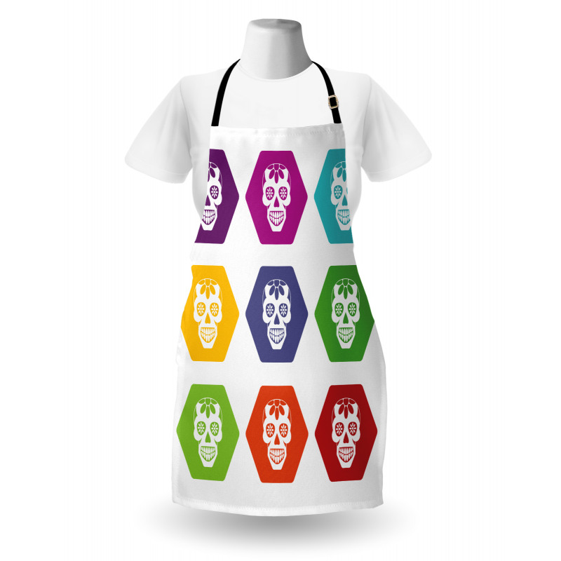 Hexagon Tiles Skull Apron