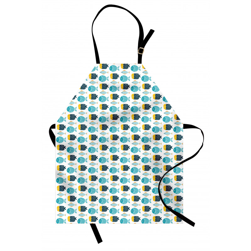 Cartoon Style Scale Motifs Apron