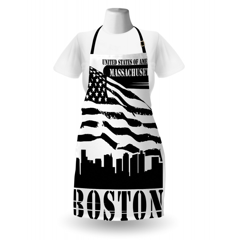 Fluttering Grungy Flag Apron