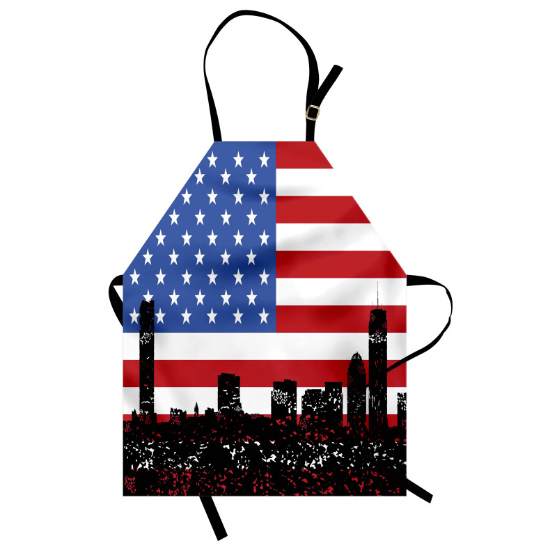 Skyline and US Flag Apron