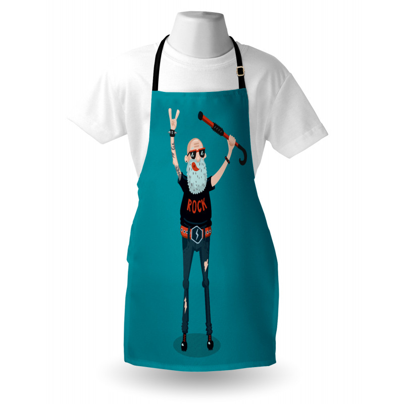 Rock Music Fan Man Apron