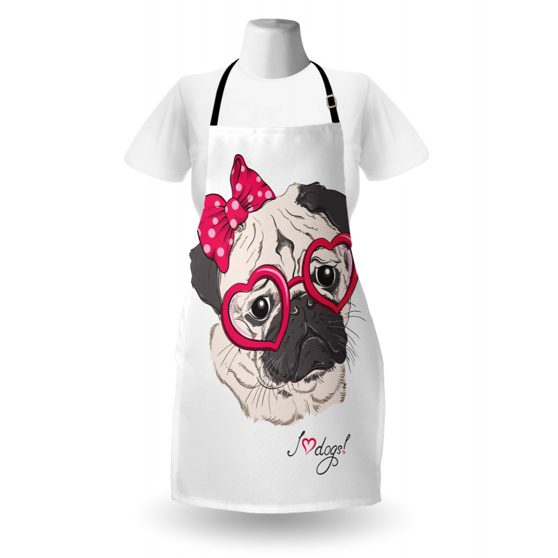 Cartoon Fashion Hipster Dog Apron