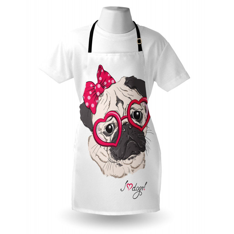 Cartoon Fashion Hipster Dog Apron