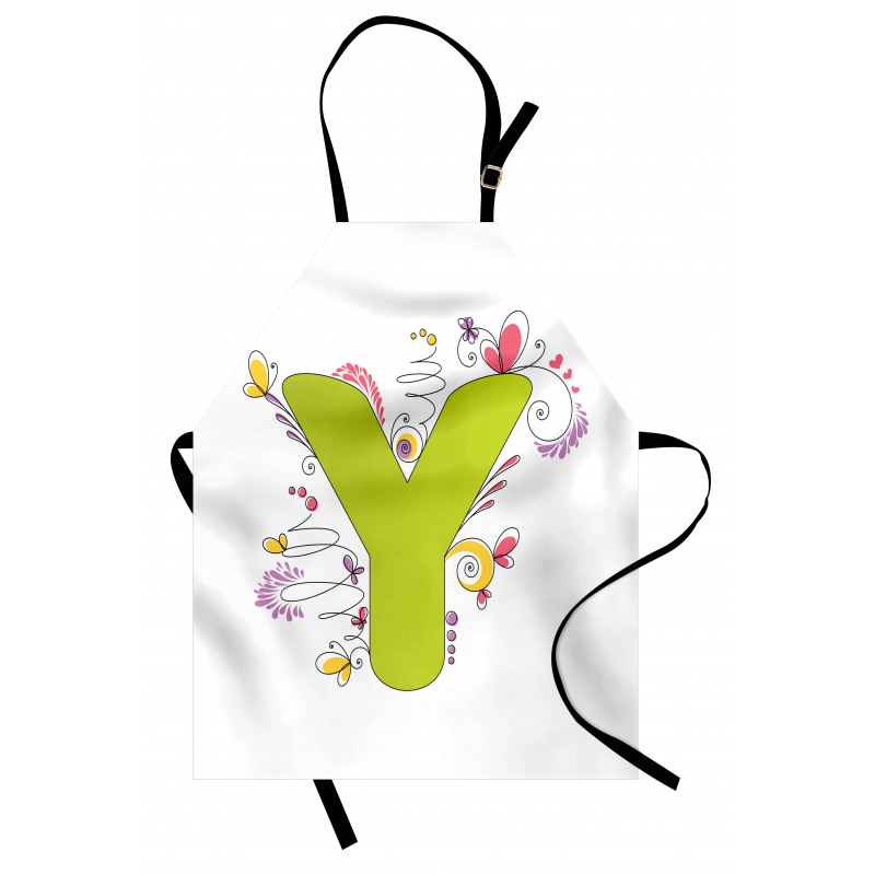 Colored Doodle Initial Apron