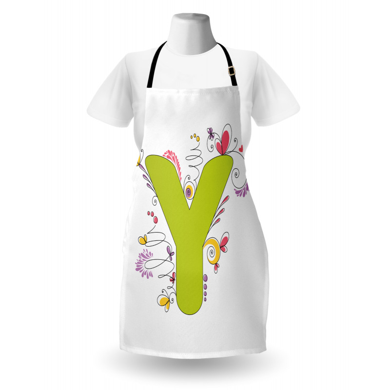 Colored Doodle Initial Apron