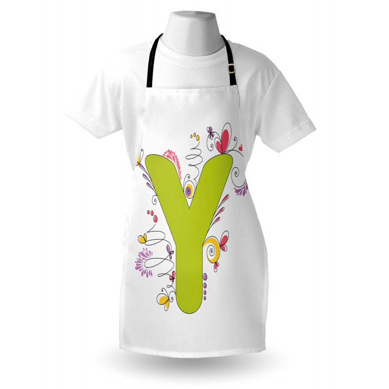 Colored Doodle Initial Apron