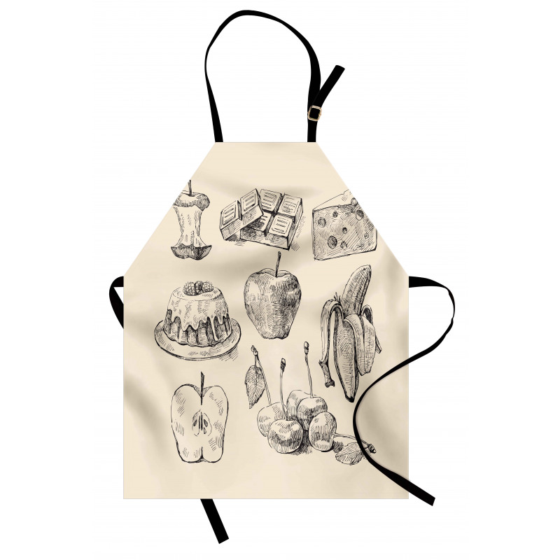 Hand-Drawn Sketch Meals Apron