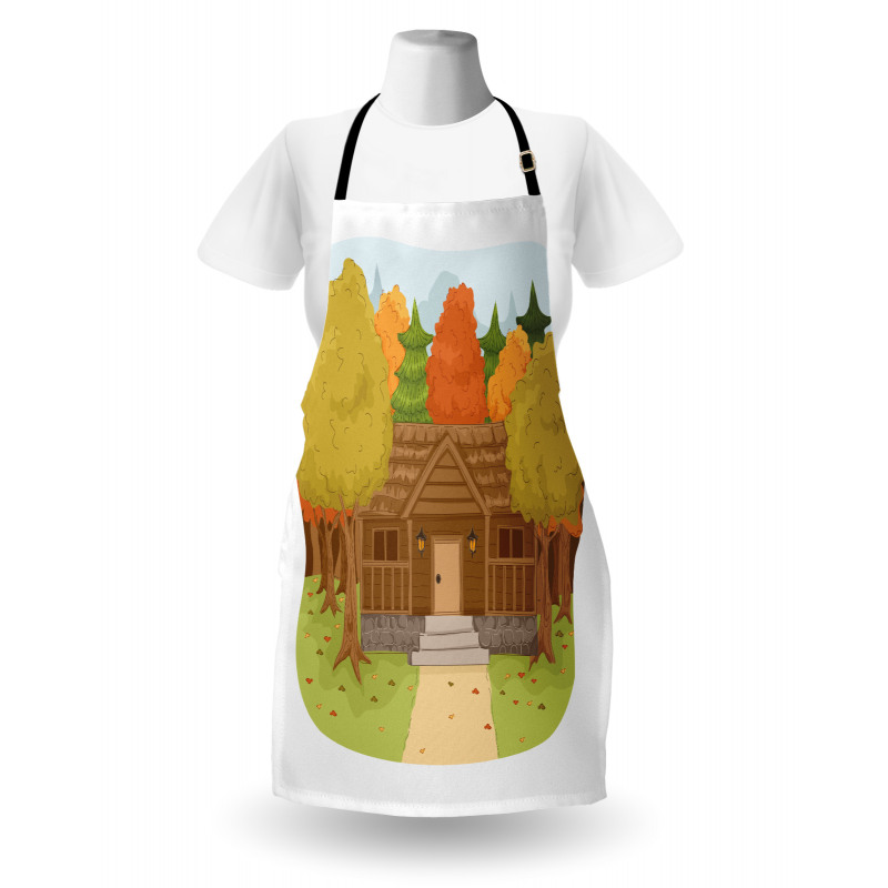 Cabin in the Autumn Forest Apron