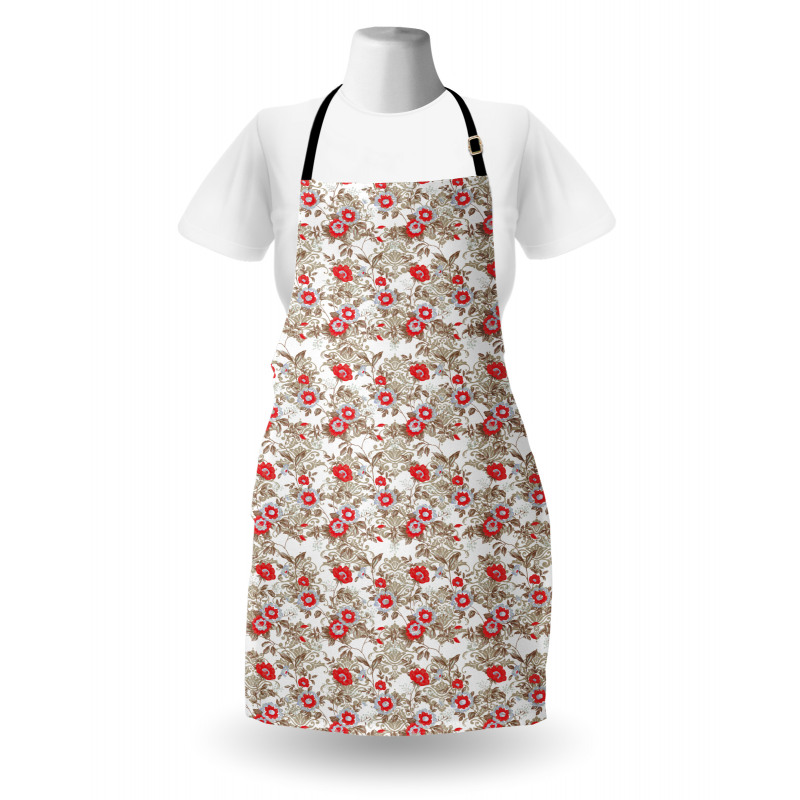 Vintage Floral Leaves Ornate Apron