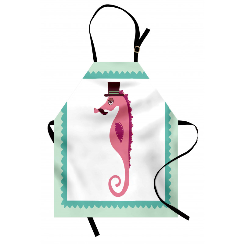 Hipster Seahorse Hat Apron