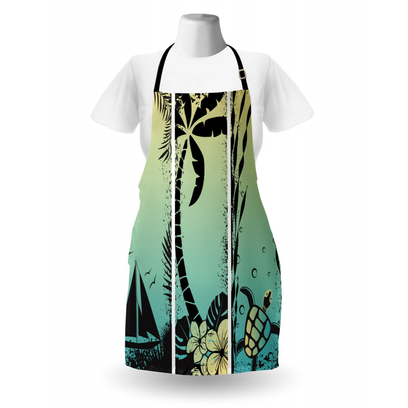 Grunge Tropical Land Apron