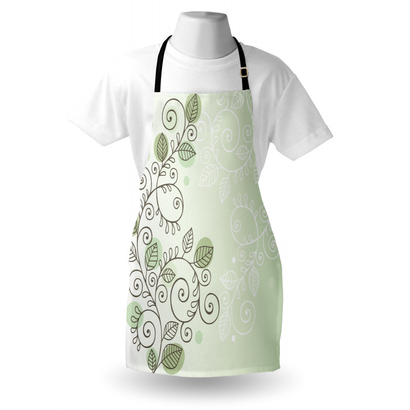 Swirling Vines Leaves Apron