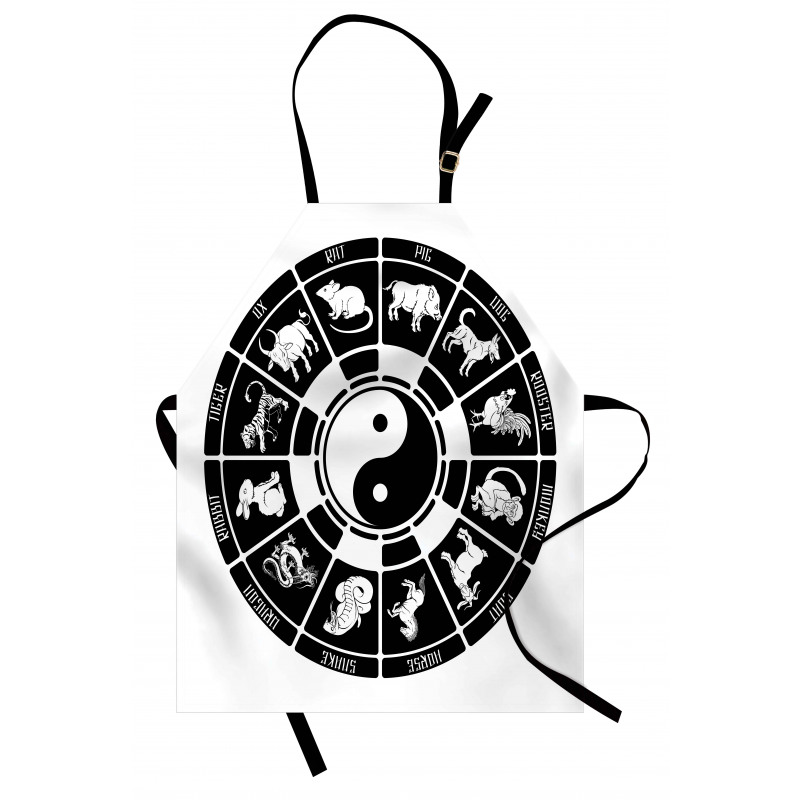 Chinese Horoscope Wheel Apron
